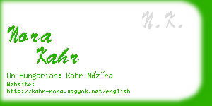 nora kahr business card